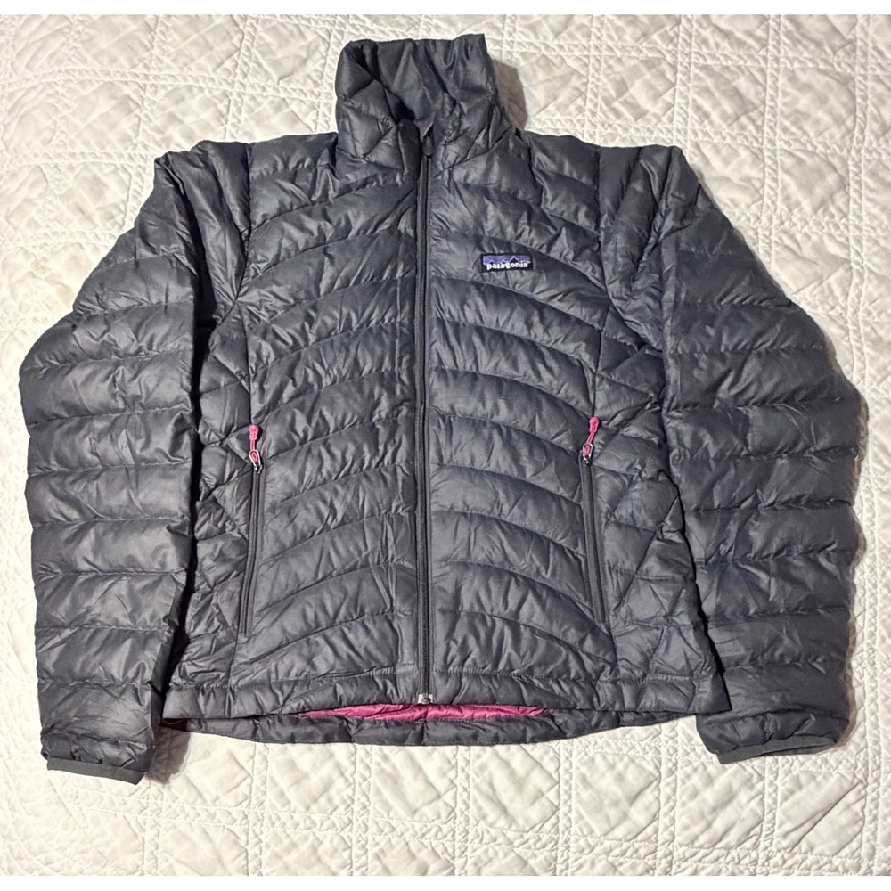 Patagonia Down Sweater Jacket Women XS Gray Puffer Full Zip 84682FA12